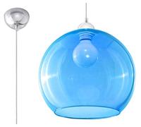 Sollux Lighting Ball - Lampadario in vetro, colore: Blu cromato