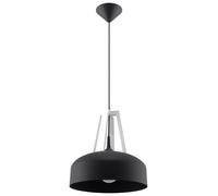 Sollux Lighting Casco lampada sospesa 1x60 W nero-legno SL.0389
