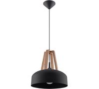 Sollux Lighting Casco lampada sospesa 1x60 W nero-legno SL.0390