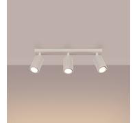 SOLLUX LIGHTING Faretto da soffitto in carbonio, beige, lunghezza 45 cm, alluminio, a 3 luci. SOLLUX LIGHTING