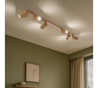 SOLLUX LIGHTING Faretto da soffitto in carbonio, colore oro, lunghezza 117 cm, alluminio, a 6 SOLLUX LIGHTING