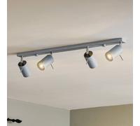 SOLLUX LIGHTING Faretto da soffitto Round, grigio, 4 luci lineari SOLLUX LIGHTING