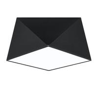 SOLLUX lighting Hexa 25 Lampada da Soffitto Design Moderno Geometrico per Soggiorno Camera da Letto Alimentata da Lampadina Sostituibile E27 1x60 W in PVC 25x25x15cm Nero
