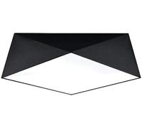 SOLLUX lighting Hexa 45 Lampada da Soffitto Design Moderno Geometrico per Soggiorno Camera da Letto Alimentata da Lampadina Sostituibile E27 3x60 W in PVC 45x45x15cm Nero