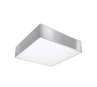 SOLLUX lighting Horus 35 Lampada Da Soffitto Quadrata, Design Minimalista E Moderno, Lampadina Sostituibile E27 (LED), 1x60 W, Facile Da Pulire, In PVC, 35x35x11 cm, Bianco