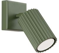 SOLLUX lighting Lampada Da Parete Applique Da Parete In Alluminio 1 Paralume 8 x 16 x 16 cm Karbon Verde Oliva