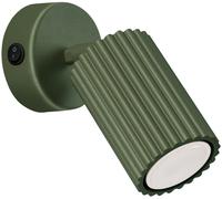 SOLLUX lighting Lampada Da Parete Applique Da Parete In Alluminio 1 Paralume Con Interruttore 8 x 16 x 16 cm Karbon Verde Oliva