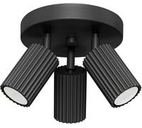 SOLLUX lighting Plafoniera Da Soffitto Lampadario In Alluminio 3 Paralumi 19,5 x 19,5 x 18 cm Karbon Nero