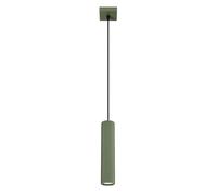 SOLLUX lighting Lampada Da Soffitto Lampada Da Sospensione In Alluminio 1 Paralume 8 x 8 x 118 cm Karbon Verde Oliva