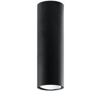 SOLLUX lighting Lagos 20 Lampada da soffitto | Design moderno con paralume cilindrico, stile industriale | Lampadina GU10 sostituibile, 1 x 40 W | Acciaio verniciato a polvere, nero, 6 x 6 x 20 cm
