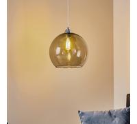 SOLLUX LIGHTING Lampada a sospensione Colour, paralume in vetro grigio grafite SOLLUX LIGHTING