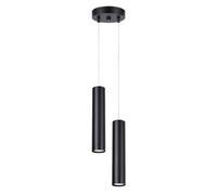 SOLLUX lighting Lampada a Sospensione - Lampada a Pendolo - Lampada da Soffitto Acciaio - 1 Paralume - Lampada LED Lampadina - Nero Lagos