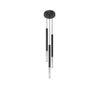 SOLLUX lighting Mozaica 3P Lampada da soffitto a sospensione | Paralume cilindrico + combinazione di 2 metalli | lampadina G9 sostituibile, 3 x 40 W |