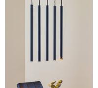 SOLLUX LIGHTING Lampada a sospensione Thin, nera, 5 luci, lineare SOLLUX LIGHTING