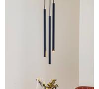 SOLLUX LIGHTING Lampada a sospensione Thin, nera, a 3 luci, rondel SOLLUX LIGHTING