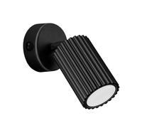 SOLLUX lighting Lampada Da Parete Applique Da Parete In Alluminio 1 Paralume Con Interruttore 8 x 16 x 16 cm Karbon Nero