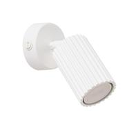 SOLLUX lighting Lampada Da Parete Applique Da Parete In Alluminio 1 Paralume Con Interruttore 8 x 16 x 16 cm Karbon Bianco