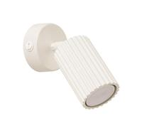 SOLLUX lighting Lampada Da Parete Applique Da Parete In Alluminio 1 Paralume Con Interruttore 8 x 16 x 16 cm Karbon Beige
