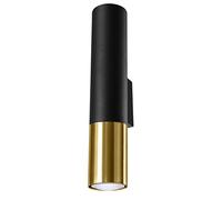 SOLLUX lighting Lampada Da Soffitto Loopez Spotlight, Paralume Cilindrico + Combinazione Di 2 Metalli, Lampadina GU10 Sostituibile, 1x40 W, Acciaio, N
