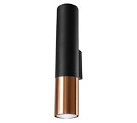 SOLLUX lighting Lampada Da Soffitto Loopez Spotlight, Paralume Cilindrico + Combinazione Di 2 Metalli, Lampadina GU10 Sostituibile, 1x40 W, Acciaio, N