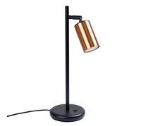 SOLLUX lighting - Lampada da scrivania a LED - Lampada da ufficio - Lampada da comodino, lampada per bambini - Lampada da soggiorno - GU10, 1x max 10W LED, ~230V, 50Hz, IP20 - Nero/Rame - 13x15x44cm
