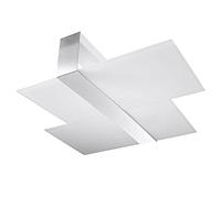Sollux Lighting Massimo - Plafoniera, acciaio, colore: Bianco cromato, acciaio;vetro, weiß, chrome