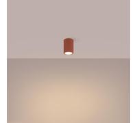 SOLLUX LIGHTING - Sollux Lighting Lampada Da Soffitto Karbon 10 Rosso Ocra Sl.1625 - Minimalista Lampada Da Soffitto Ocra Rossa 10x6.5x6.5 Cm - SPEDIZIONE GRATUITA