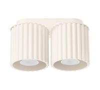 SOLLUX lighting Lampada da Soffitto - Faretto da Soffitto in Alluminio - 2 Paralumi - Lampada a LED - Aura Beige