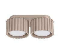 SOLLUX lighting Lampada da Soffitto - Faretto da Soffitto in Alluminio - 2 Paralumi - Lampada a LED - Aura Taupe
