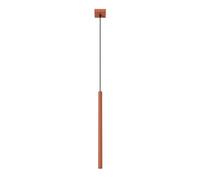 SOLLUX lighting Lampada Da Soffitto Lampada Da Sospensione Di Acciaio 1 Paralume 8 x 8 x 114 cm Ocra Rossa Pastelo