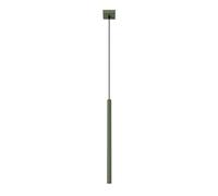 SOLLUX lighting Lampada Da Soffitto Lampada Da Sospensione Di Acciaio 1 Paralume 8 x 8 x 114 cm Verde Oliva Pastelo