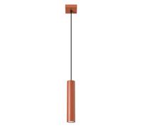 SOLLUX lighting Lampada Da Soffitto Lampada Da Sospensione Di Acciaio 1 Paralume 8 x 8 x 118 cm Ocra Rossa Lagos