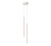 SOLLUX lighting Lampada Da Soffitto Lampada Da Sospensione Di Acciaio 2 Paralumi 15 x 15 x 114 cm Beige Pastelo