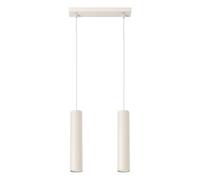 SOLLUX lighting Lampada Da Soffitto Lampada Da Sospensione Di Acciaio 2 Paralumi 30 x 6 x 105 cm Beige Lagos