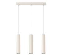 SOLLUX lighting Lampada Da Soffitto Lampada Da Sospensione Di Acciaio 3 Paralumi 45 x 6 x 98 cm Beige Lagos