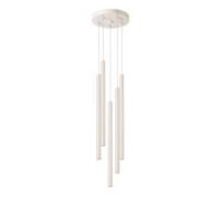 SOLLUX lighting Lampada Da Soffitto Lampada Da Sospensione Di Acciaio 5 Paralumi 25 x 25 x 104 cm Beige Pastelo