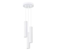 SOLLUX lighting Lampada Da Soffitto Lampada Da Sospensione In Alluminio 3 Paralumi 19,5 x 19,5 x 108 cm Karbon Bianco