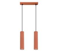 Sollux Lighting Lampada Da Soffitto Lampada Da Sospensione In Alluminio 3 Paralumi 30 x 6,5 x 16,5 cm Karbon Ocra Rossa