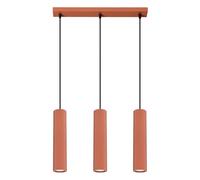 Sollux Lighting Lampada Da Soffitto Lampada Da Sospensione In Alluminio 3 Paralumi 45 x 5,6, x 98 cm Karbon Ocra Rossa