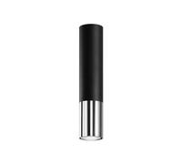SOLLUX lighting Loopez Spotlight Lampada A Sospensione A Soffitto, Paralume Cilindrico + Combinazione Di 2 Metalli, Lampadina GU10 Sostituibile, 1x40
