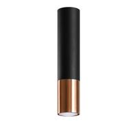 SOLLUX lighting Loopez 1 Faretto Lampada A Sospensione A Soffitto, Paralume Cilindrico + Combinazione Di 2 Metalli, Lampadina GU10 Sostituibile, 1x40