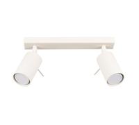 SOLLUX lighting Lampada Da Soffitto Orientabile Faretto Da Soffitto Di Acciaio 2 Paralumi 30 x 6 x 17 cm Beige Ring