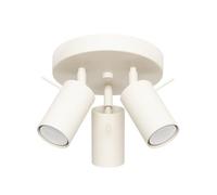 SOLLUX lighting Lampada Da Soffitto Orientabile Faretto Da Soffitto Di Acciaio 3 Paralumi 19,5 x 19,5 x 18,5 cm Beige Ring