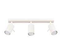 SOLLUX lighting Lampada Da Soffitto Orientabile Faretto Da Soffitto Di Acciaio 3 Paralumi 45 x 6 x 17 cm Beige Ring