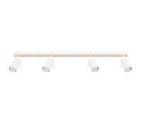 SOLLUX lighting Lampada Da Soffitto Orientabile Faretto Da Soffitto Di Acciaio 4 Paralumi 81 x 6 x 17 cm Beige Ring