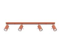 SOLLUX lighting Lampada Da Soffitto Orientabile Faretto Da Soffitto Di Acciaio 4 Paralumi 81 x 6 x 17 cm Ocra Rossa Ring