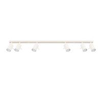SOLLUX lighting Lampada Da Soffitto Orientabile Faretto Da Soffitto Di Acciaio 6 Paralumi 117 x 6 x 17 cm Beige Ring