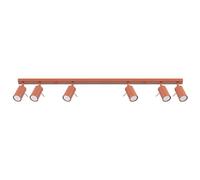 SOLLUX lighting Lampada Da Soffitto Orientabile Faretto Da Soffitto Di Acciaio 6 Paralumi 117 x 6 x 17 cm Ocra Rossa Ring