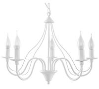 SOLLUX lighting MINERWA 5 Lampadario Bianco - Lampadario con 5 Sorgenti E14 - Lampadine Non Incluse - Lampadario Minimalista per Camera da Letto Soggiorno - Luce Moderna per Camera