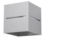 SOLLUX lighting Lobo Lampada Da Parete Lampada Da Parete Per Interni Minimalista Effetti Luce Lampadina G9 Sostituibile 1 x 40 W 1 x 12 W LED In Alluminio Grigio 10 x 12 x 10 cm